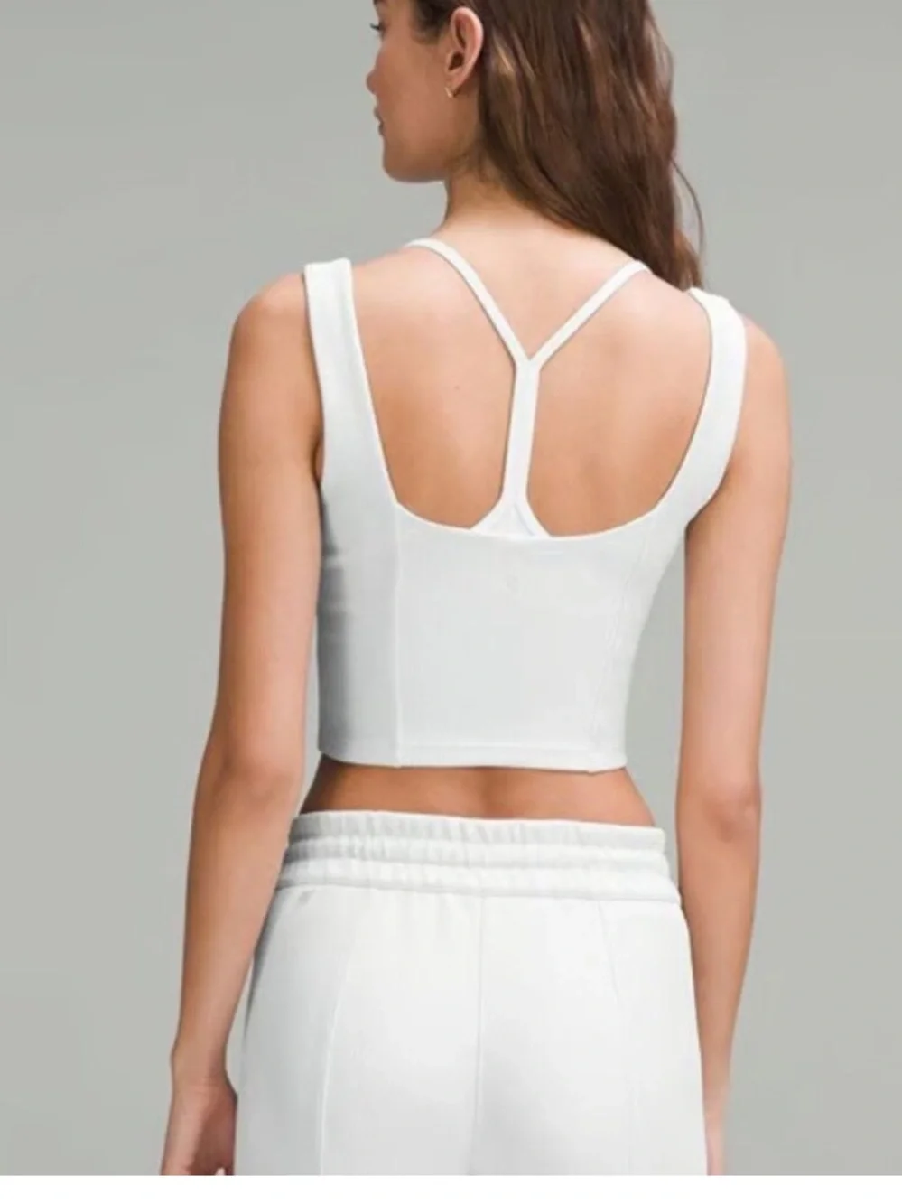 Lululemon Ribbed Softstreme Sweetheart Tank Top White Light Vapor S 8881